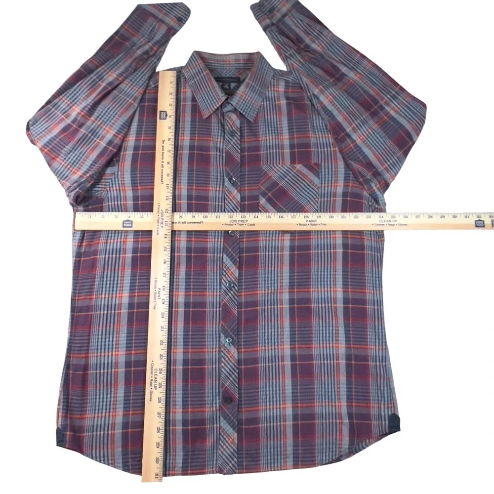 Banana Republic Mens XL Plaid Button Up Shirt Long Sleeve Casual Contrast Cuff‎